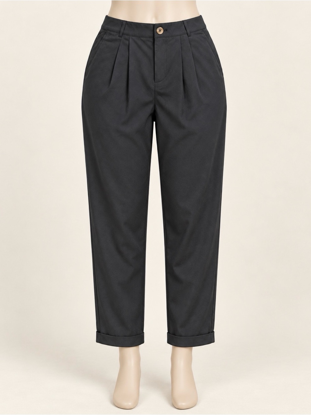 HALARA Black Pleated 7/8 Tapered Pants Medium Regular NWOT